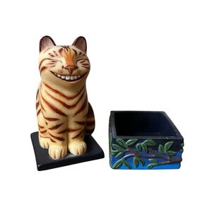 Tyber Katz VTG 98 Cheshire Cat Sphinx Trinket Box Limited Ed. Numbered 611/2500
